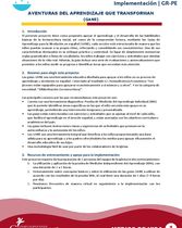 Guía de Oritentación- de AVENTURAS DEL APRENDIZAJE QUE TRANSFORMAN (GANE)